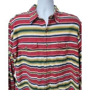 Arrow River Flannel Shirt XL Vintage Southwestern Striped Mexican Blanket Soft
